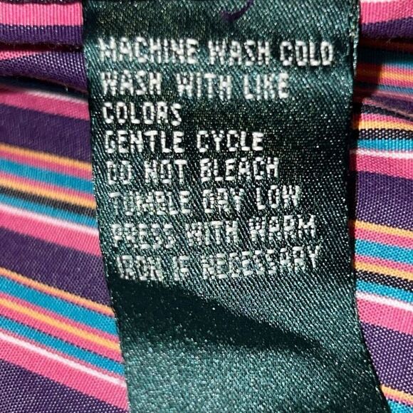 Plus Size Lauren Ralph Lauren Stripped Long Sleeve Button Up Front Shirt Size 2x - Picture 4 of 5